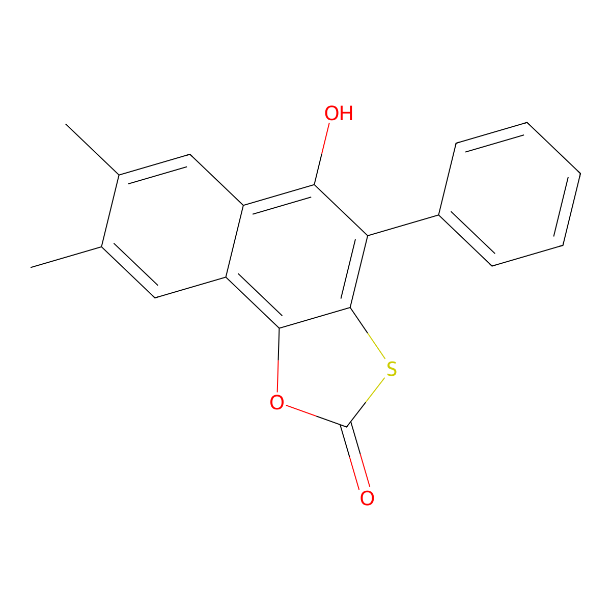 5-Hydroxy-7,8-dimethyl-4-phenylnaphtho[2,1-d][1,3]oxathiol-2-one molecular structure, CAS 848216-78-4