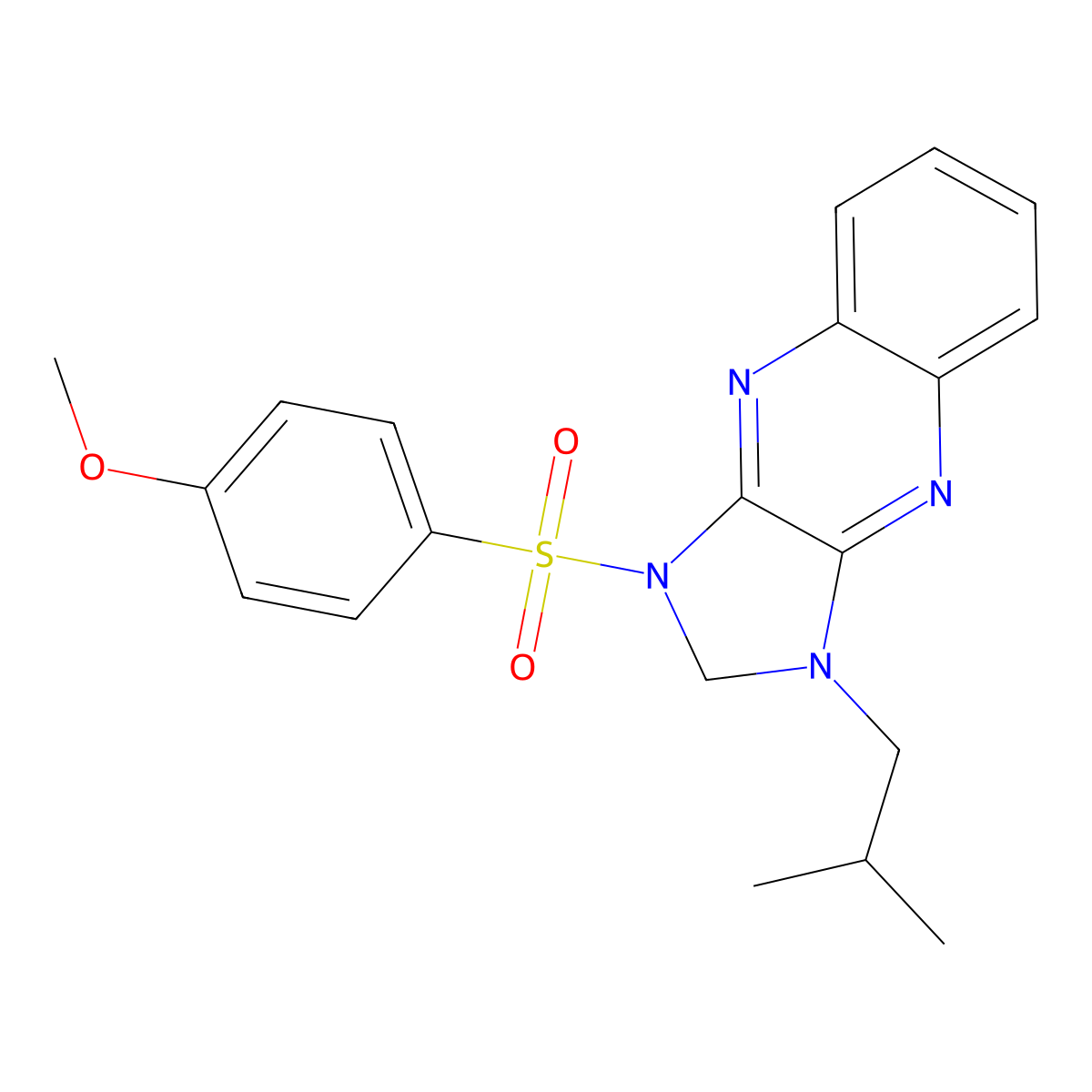 1-isobutyl-3-((4-methoxyphenyl)sulfonyl)-2,3-dihydro-1H-imidazo[4,5-b]quinoxaline molecular structure, CAS 848216-79-5