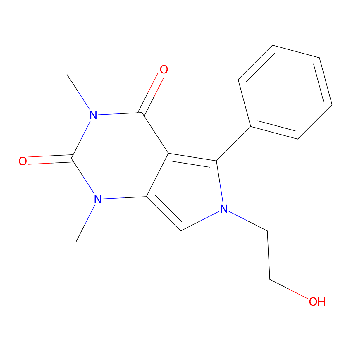 6-(2-Hydroxyethyl)-1,3-dimethyl-5-phenyl-1H-pyrrolo[3,4-d]pyrimidine-2,4(3H,6H)-dione molecular structure, CAS 848217-05-0
