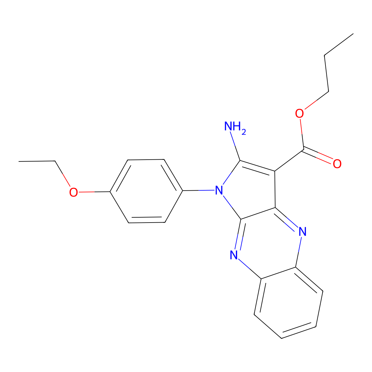 propyl 2-amino-1-(4-ethoxyphenyl)-1H-pyrrolo[2,3-b]quinoxaline-3-carboxylate molecular structure, CAS 848218-99-5
