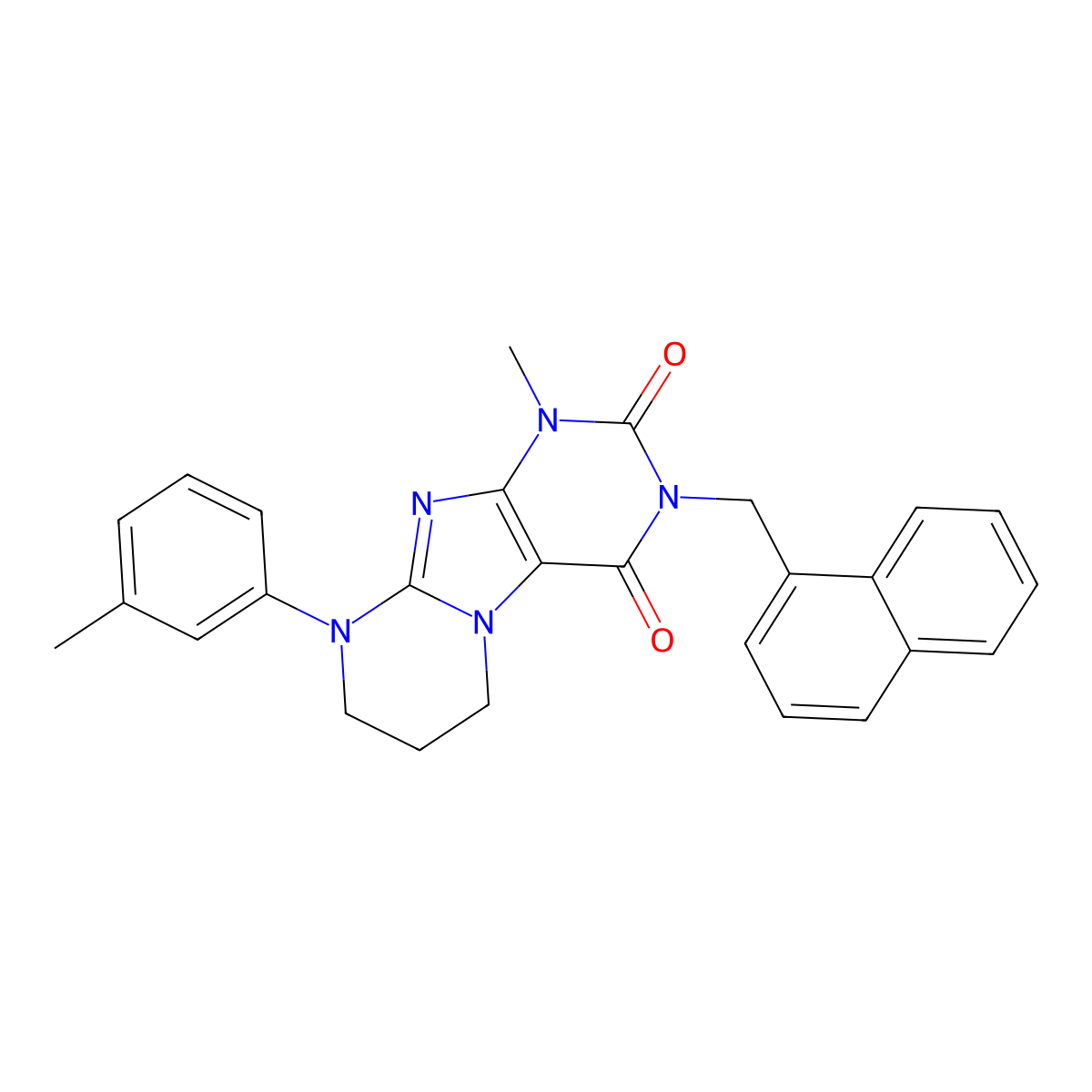 1-methyl-9-(3-methylphenyl)-3-(naphthalen-1-ylmethyl)-7,8-dihydro-6H-purino[7,8-a]pyrimidine-2,4-dione molecular structure, CAS 848219-38-5