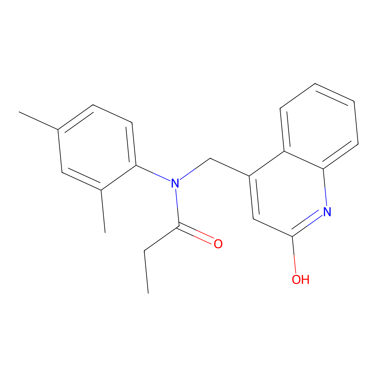 N-(2,4-dimethylphenyl)-N-[(2-oxo-1H-quinolin-4-yl)methyl]propanamide molecular structure, CAS 848219-47-6