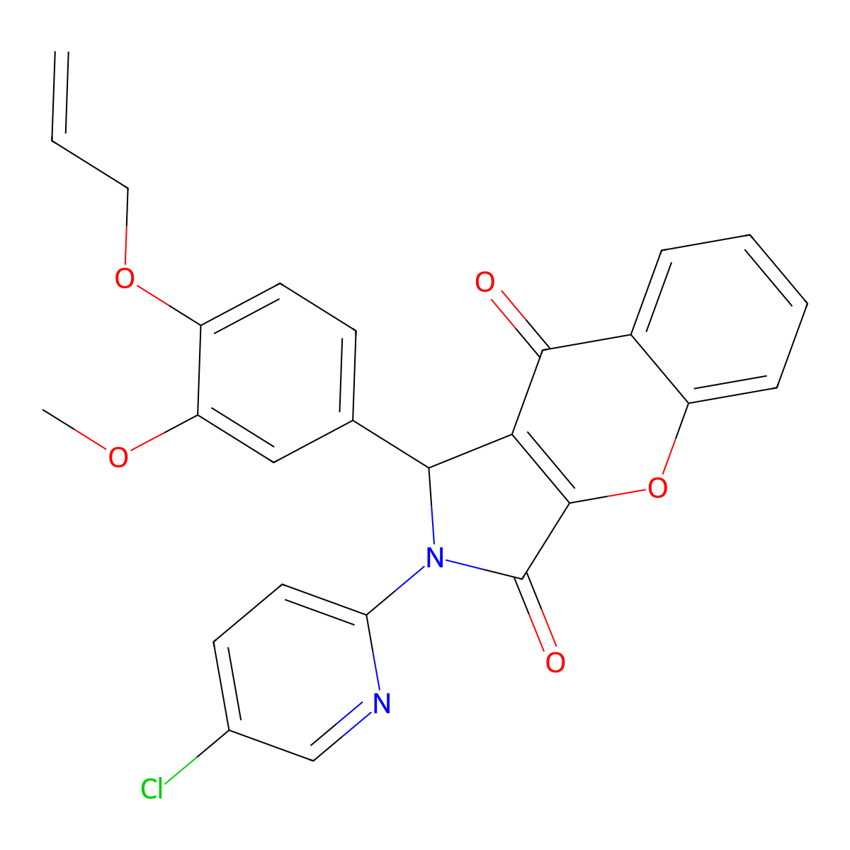 1-[4-(Allyloxy)-3-methoxyphenyl]-2-(5-chloro-2-pyridyl)-1,2-dihydrochromeno[2,3-c]pyrrole-3,9-dione molecular structure, CAS 848219-67-0