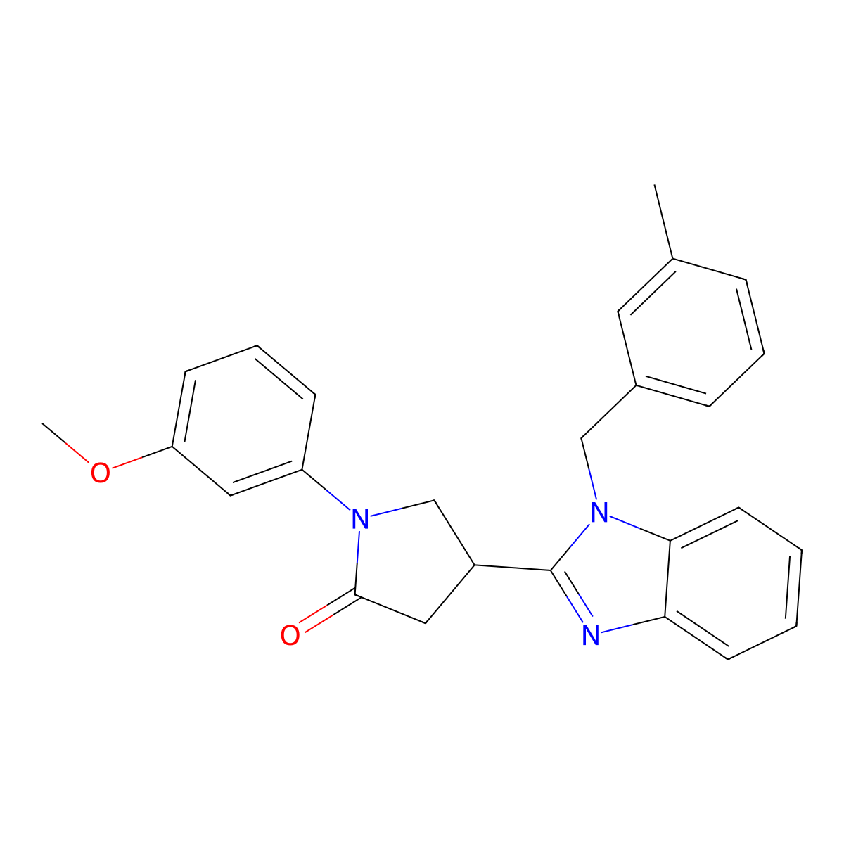 1-(3-methoxyphenyl)-4-(1-(3-methylbenzyl)-1H-benzo[d]imidazol-2-yl)pyrrolidin-2-one molecular structure, CAS 848221-18-1