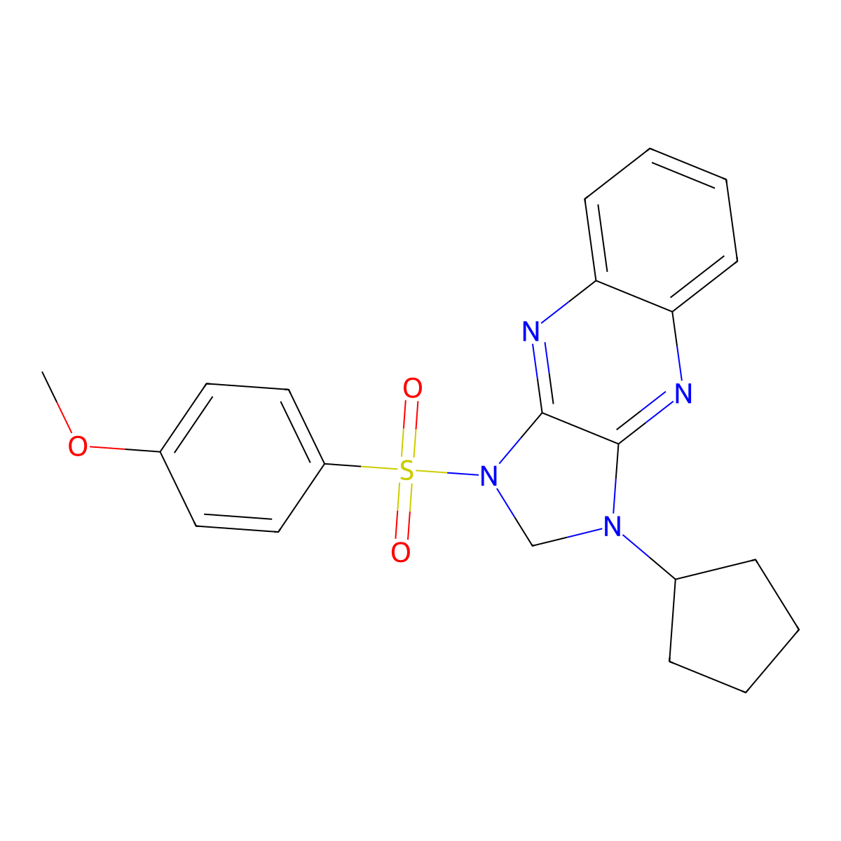 1-cyclopentyl-3-((4-methoxyphenyl)sulfonyl)-2,3-dihydro-1H-imidazo[4,5-b]quinoxaline molecular structure, CAS 848222-38-8