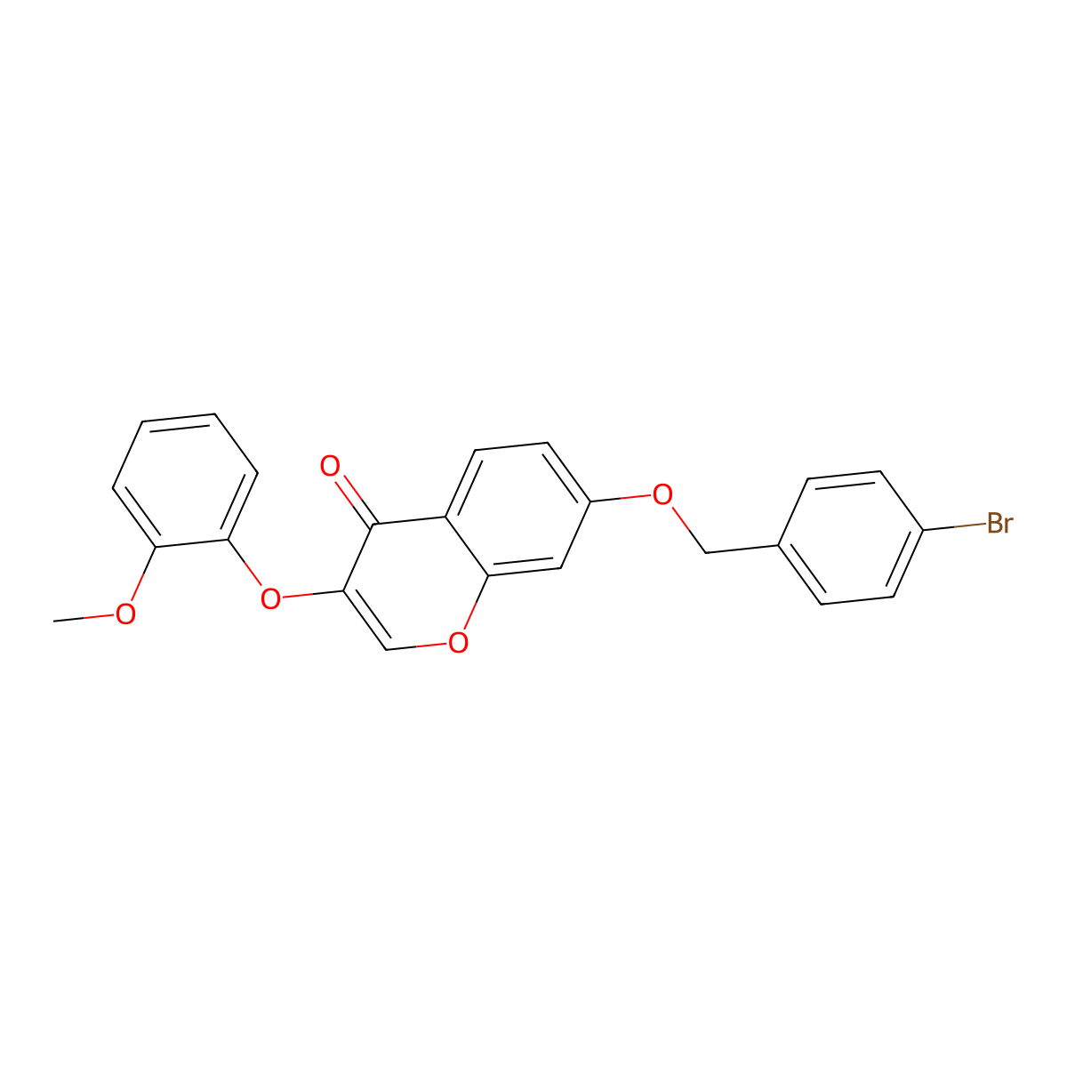 7-[(4-Bromophenyl)methoxy]-3-(2-methoxyphenoxy)chromen-4-one molecular structure, CAS 848222-39-9