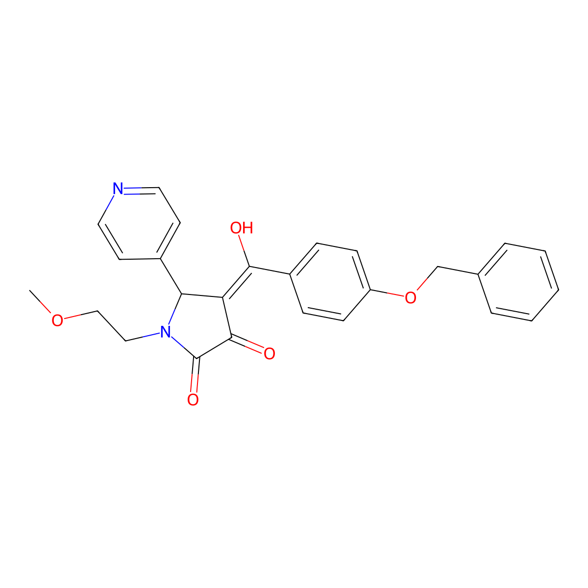 4-[4-(benzyloxy)benzoyl]-3-hydroxy-1-(2-methoxyethyl)-5-(pyridin-4-yl)-2,5-dihydro-1H-pyrrol-2-one molecular structure, CAS 848222-59-3