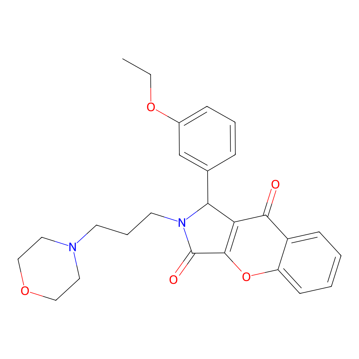 1-(3-Ethoxyphenyl)-2-(3-morpholinopropyl)-1,2-dihydrochromeno[2,3-c]pyrrole-3,9-dione molecular structure, CAS 848222-74-2