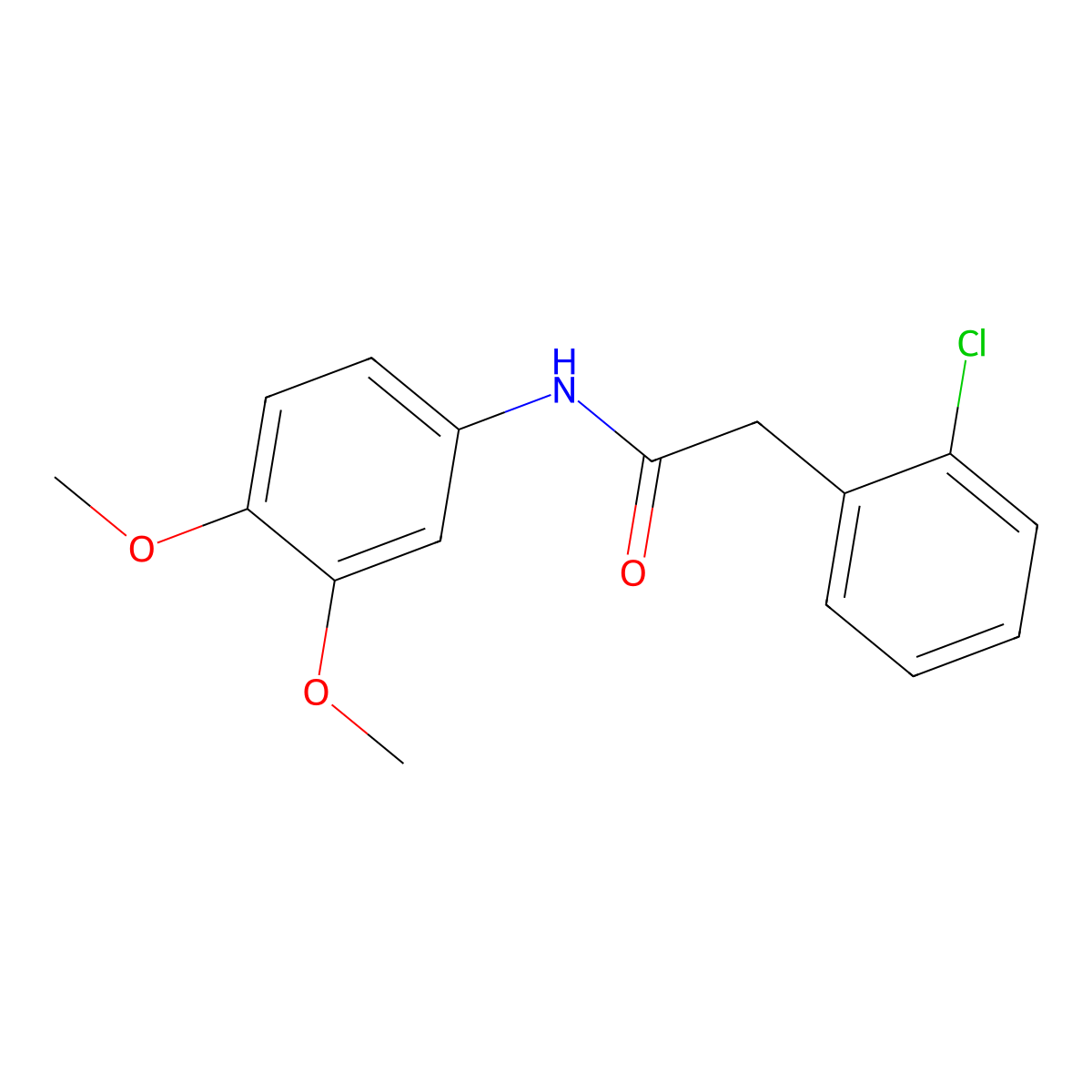 2-(2-chlorophenyl)-N-(3,4-dimethoxyphenyl)acetamide molecular structure, CAS 848228-24-0