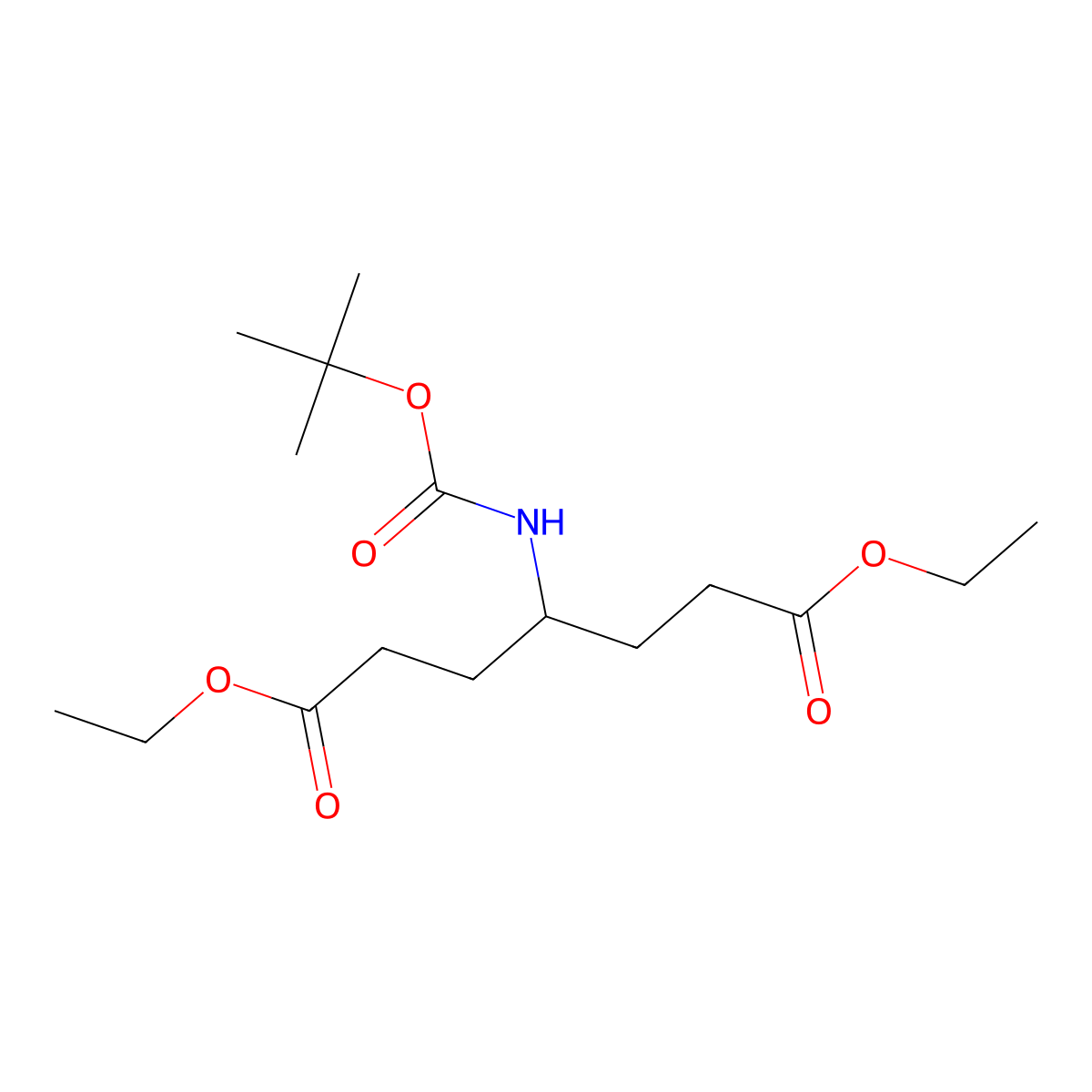 t-Butyl 1,5-di(ethoxycarbonyl)pentan-3-ylcarbamate molecular structure, CAS 848242-87-5