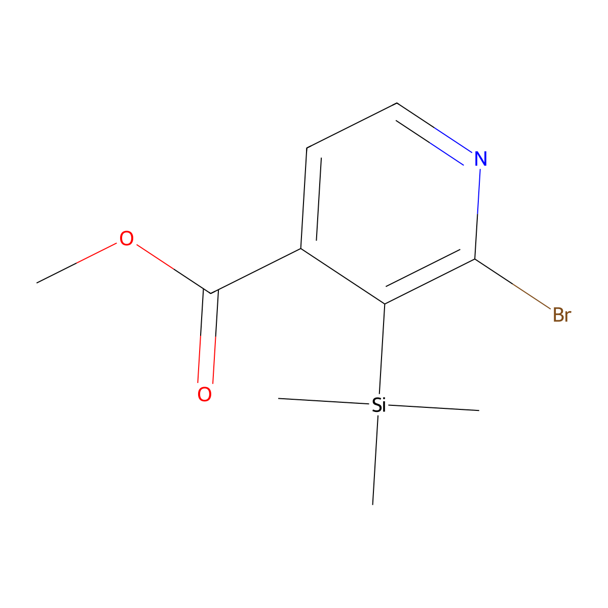 2-Bromo-3-trimethylsilanyl-isonicotinic acid methyl ester molecular structure, CAS 848243-28-7