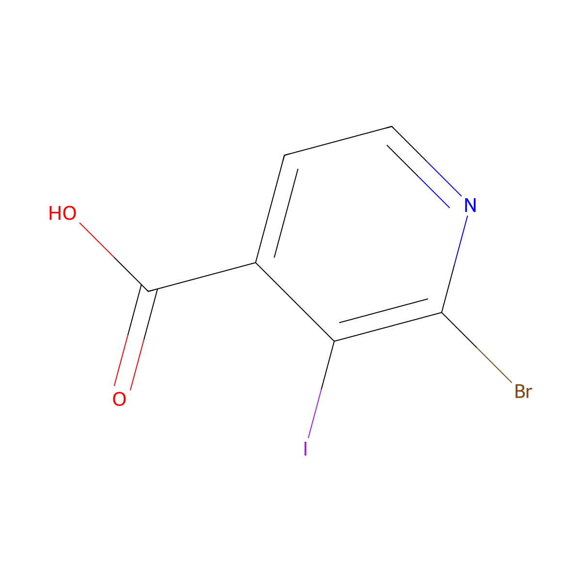 2-Bromo-3-iodo-isonicotinic acid molecular structure, CAS 848243-29-8