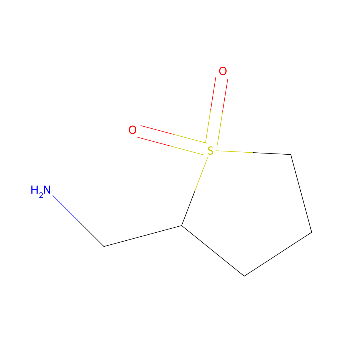 2-(Aminomethyl)-1lambda6-thiolane-1,1-dione molecular structure, CAS 848243-66-3