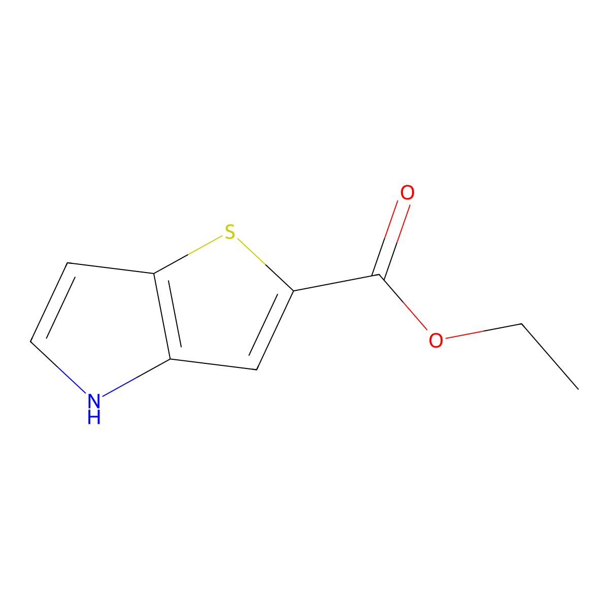 ethyl 4H-thieno[3,2-b]pyrrole-2-carboxylate molecular structure, CAS 848243-85-6