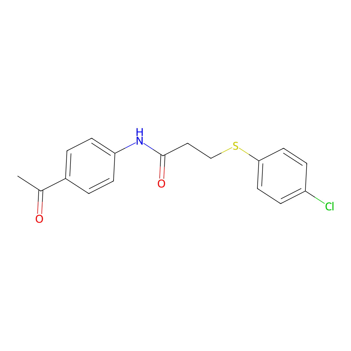 N-(4-acetylphenyl)-3-[(4-chlorophenyl)sulfanyl]propanamide molecular structure, CAS 848246-64-0