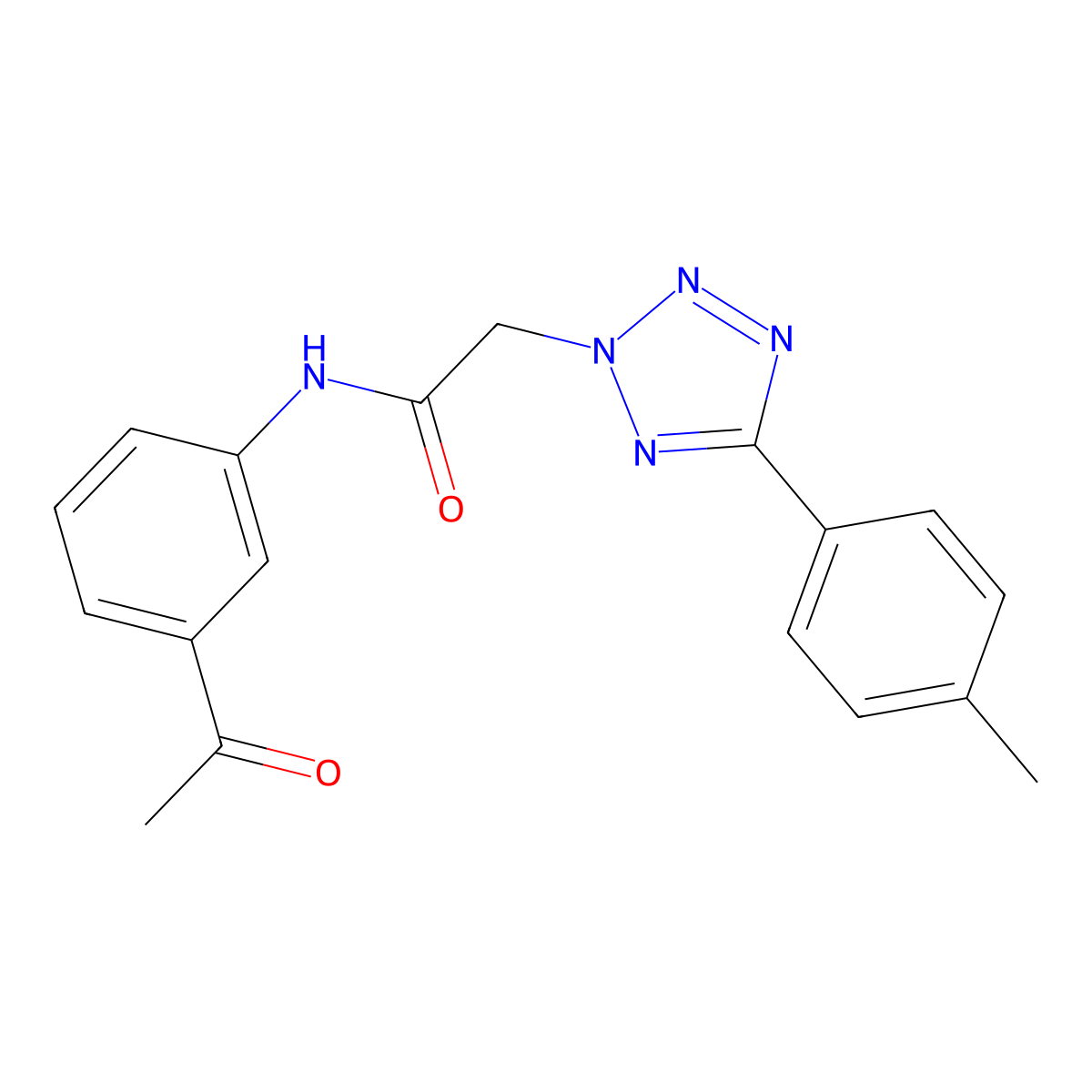 N-(3-acetylphenyl)-2-[5-(4-methylphenyl)tetrazol-2-yl]acetamide molecular structure, CAS 848248-98-6