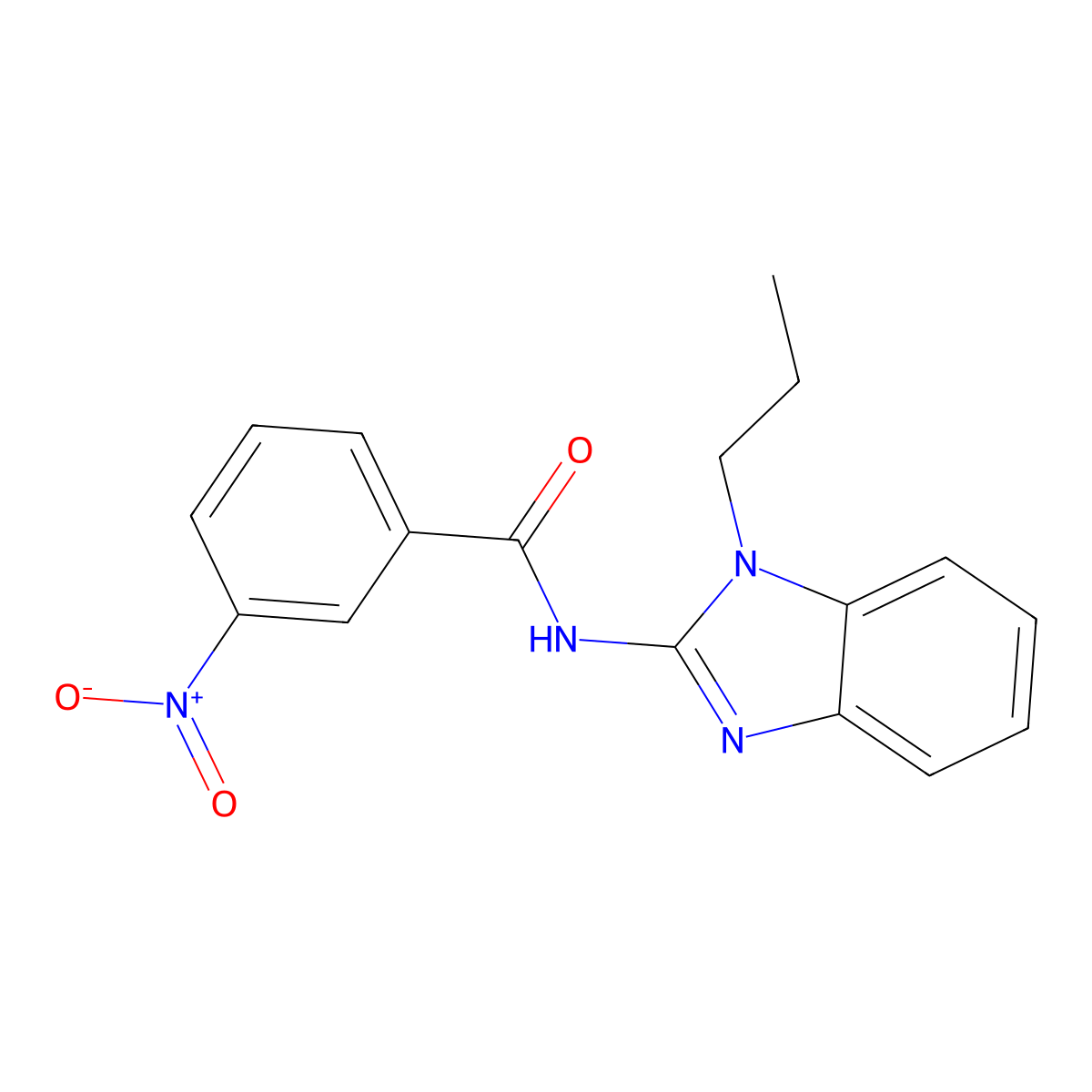 3-nitro-N-(1-propylbenzimidazol-2-yl)benzamide molecular structure, CAS 848249-10-5