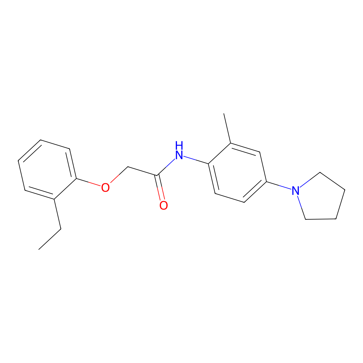 2-(2-Ethylphenoxy)-N-(2-methyl-4-(pyrrolidin-1-yl)phenyl)acetamide molecular structure, CAS 848249-35-4