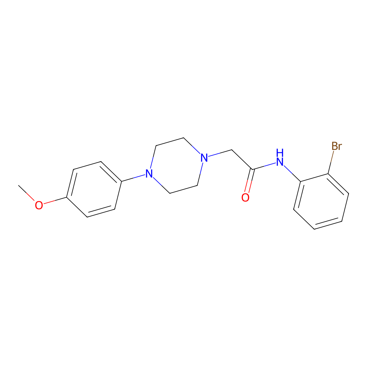 N-(2-bromophenyl)-2-[4-(4-methoxyphenyl)piperazin-1-yl]acetamide molecular structure, CAS 848249-65-0