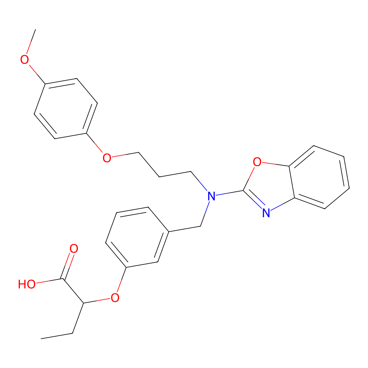 Pemafibrate racemate molecular structure, CAS 848258-31-1