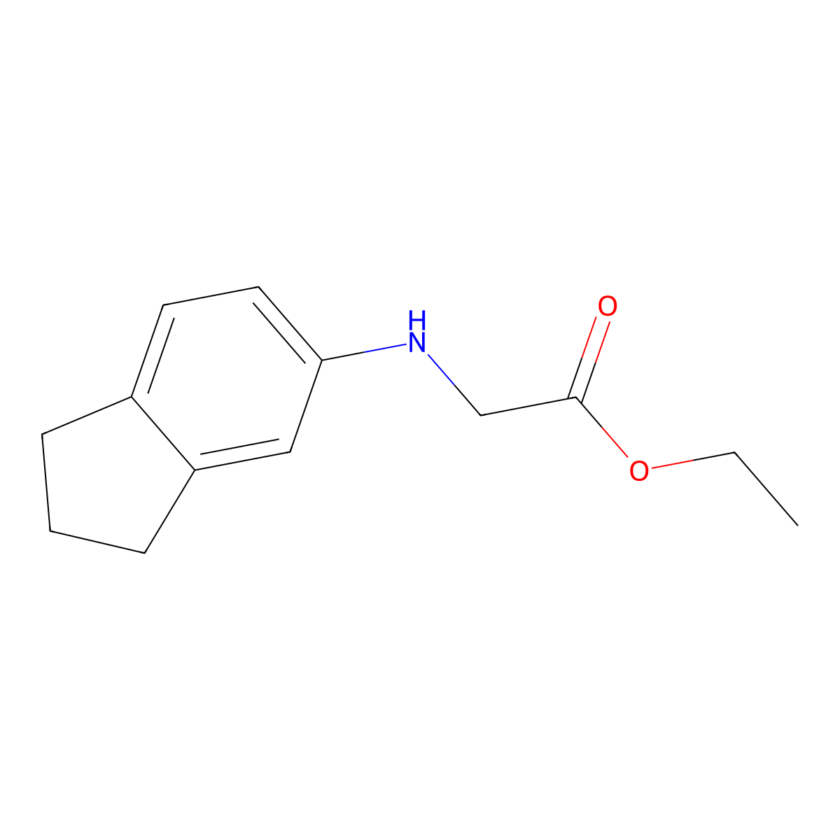 Ethyl (2,3-Dihydro-1H-inden-5-ylamino)acetate molecular structure, CAS 84827-40-7