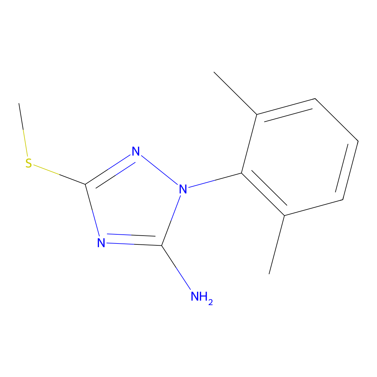 1-(2,6-Dimethylphenyl)-3-(methylsulfanyl)-1H-1,2,4-triazol-5-amine molecular structure, CAS 84827-94-1