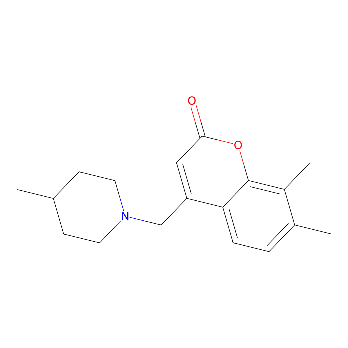 7,8-Dimethyl-4-[(4-methylpiperidin-1-yl)methyl]chromen-2-one molecular structure, CAS 848275-04-7