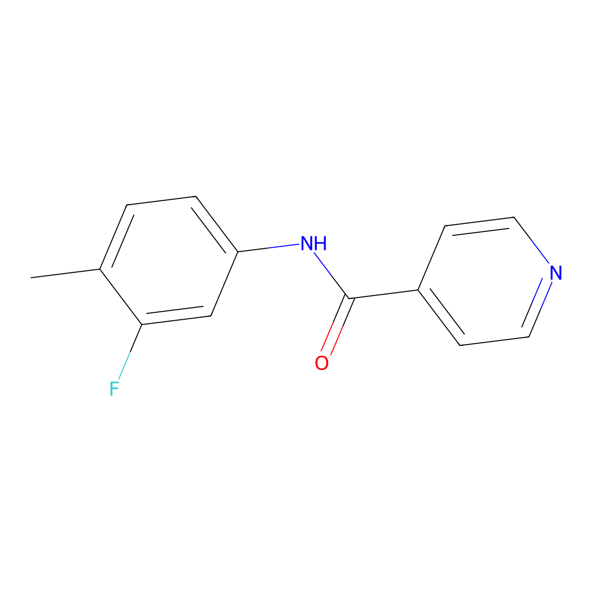 N-(3-fluoro-4-methylphenyl)isonicotinamide molecular structure, CAS 848276-45-9