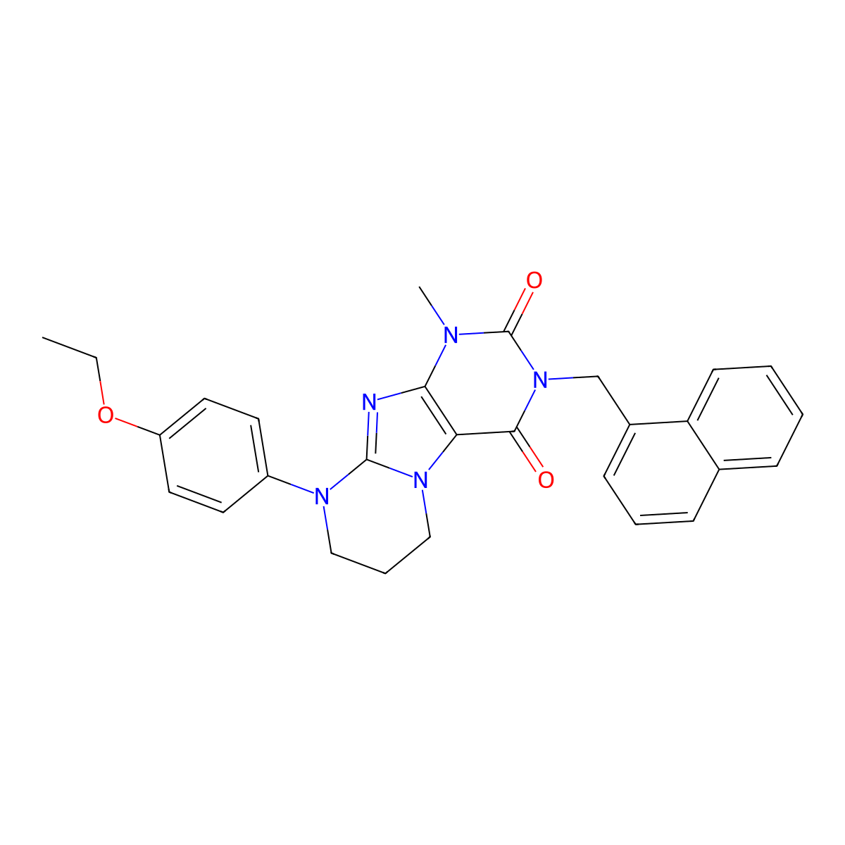 9-(4-ethoxyphenyl)-1-methyl-3-(naphthalen-1-ylmethyl)-7,8-dihydro-6H-purino[7,8-a]pyrimidine-2,4-dione molecular structure, CAS 848279-18-5