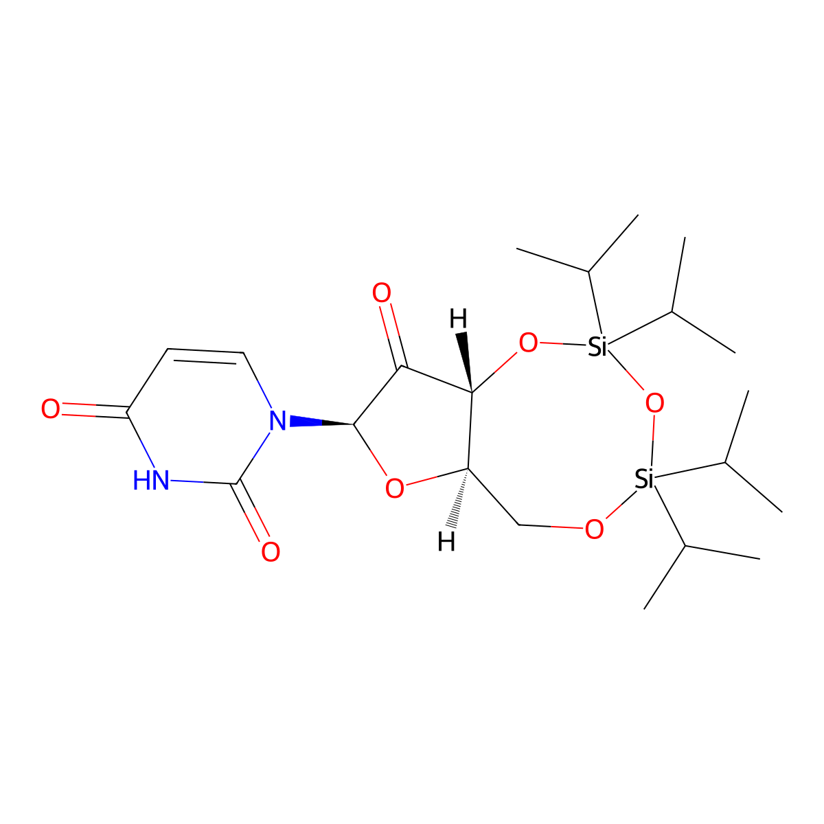 1-((6Ar,8r,9ar)-2,2,4,4-tetraisopropyl-9-oxotetrahydro-6h-furo[3,2-f][1,3,5,2,4]trioxadisilocin-8-yl)pyrimidine-2,4(1h,3h)-dione molecular structure, CAS 84828-97-7