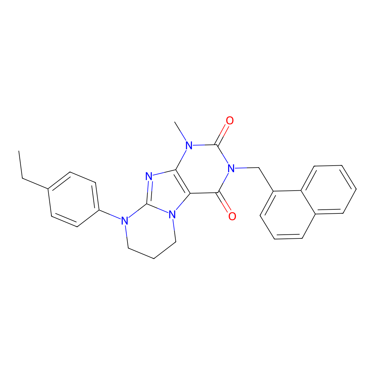 9-(4-ethylphenyl)-1-methyl-3-(naphthalen-1-ylmethyl)-7,8-dihydro-6H-purino[7,8-a]pyrimidine-2,4-dione molecular structure, CAS 848280-28-4