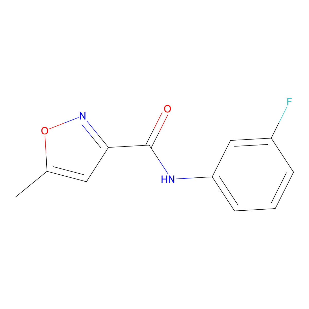 N-(3-fluorophenyl)-5-methyl-1,2-oxazole-3-carboxamide molecular structure, CAS 848282-01-9