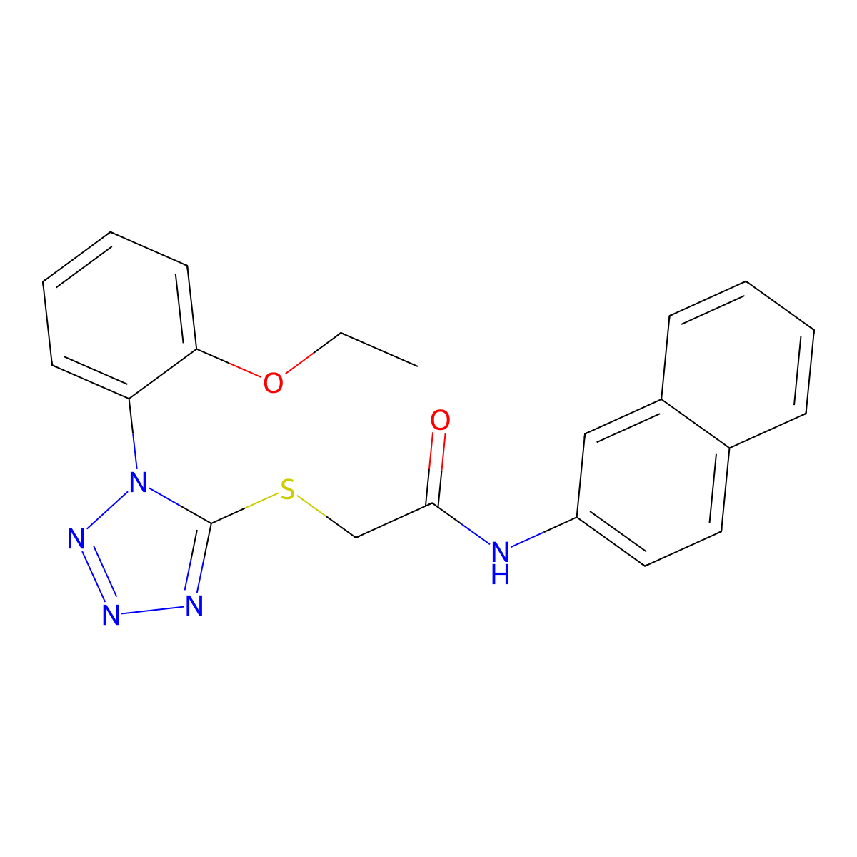 2-{[1-(2-ethoxyphenyl)-1H-tetrazol-5-yl]sulfanyl}-N-(naphthalen-2-yl)acetamide molecular structure, CAS 848284-80-0