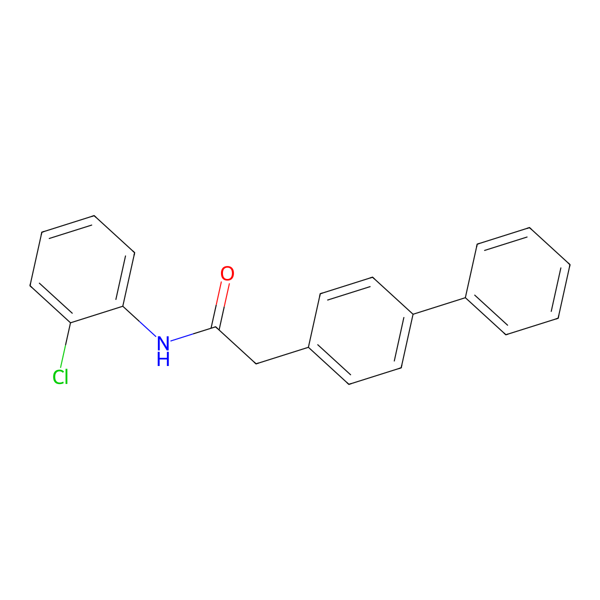 N-(2-chlorophenyl)-2-(4-phenylphenyl)acetamide molecular structure, CAS 848286-39-5