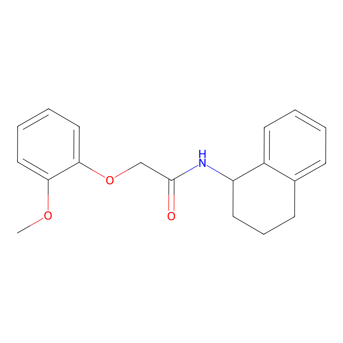 2-(2-methoxyphenoxy)-N-(1,2,3,4-tetrahydronaphthalen-1-yl)acetamide molecular structure, CAS 848287-81-0