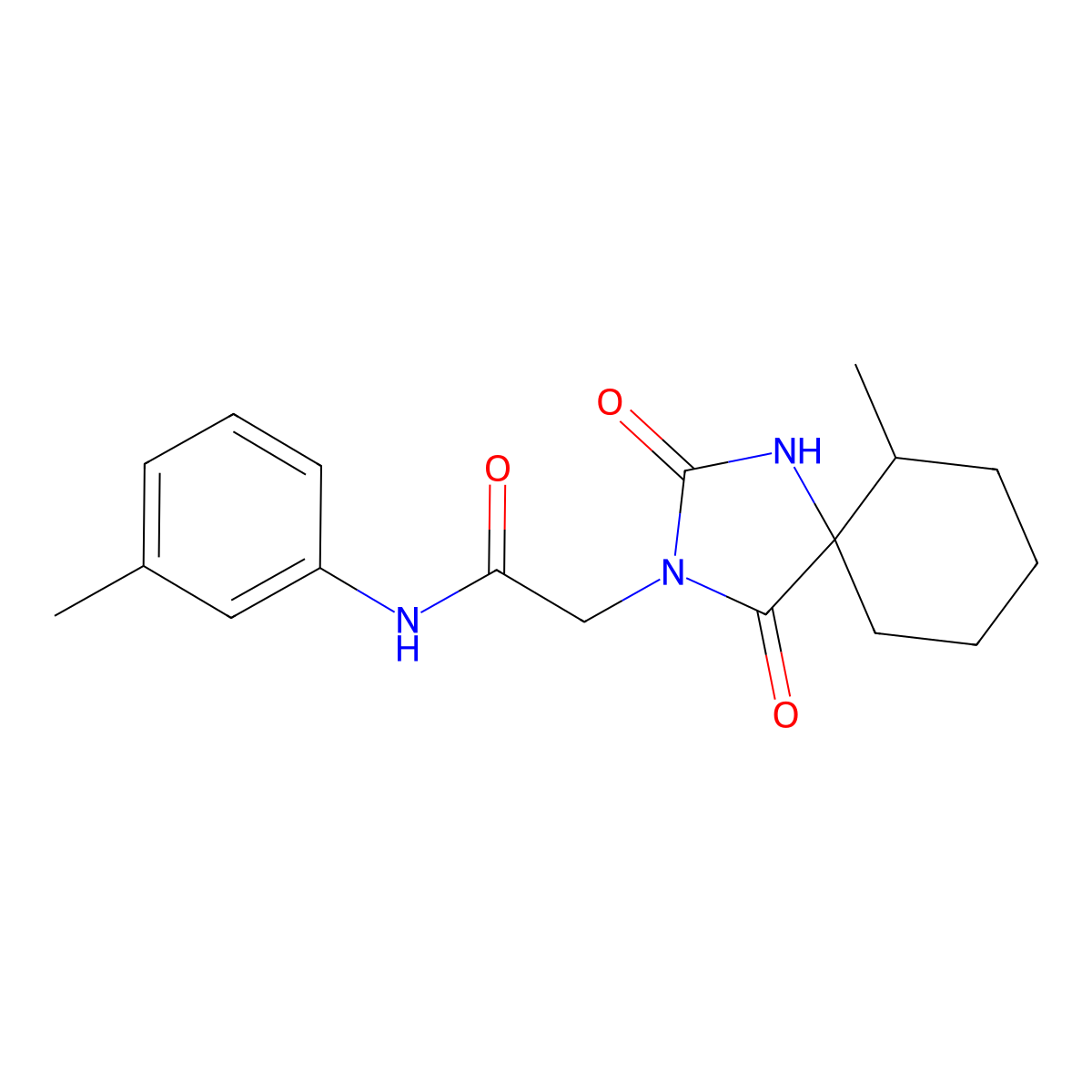 2-{6-methyl-2,4-dioxo-1,3-diazaspiro[4.5]decan-3-yl}-N-(3-methylphenyl)acetamide molecular structure, CAS 848288-79-9