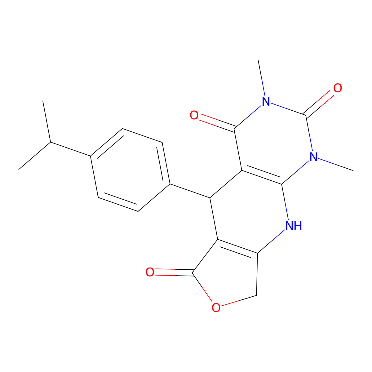 11,13-Dimethyl-8-[4-(propan-2-yl)phenyl]-5-oxa-2,11,13-triazatricyclo[7.4.0.0^{3,7}]trideca-1(9),3(7)-diene-6,10,12-trione molecular structure, CAS 848289-94-1