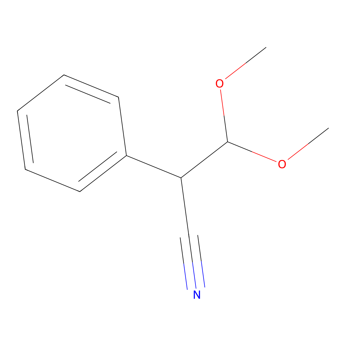 3,3-Dimethoxy-2-phenylpropanenitrile molecular structure, CAS 84829-60-7