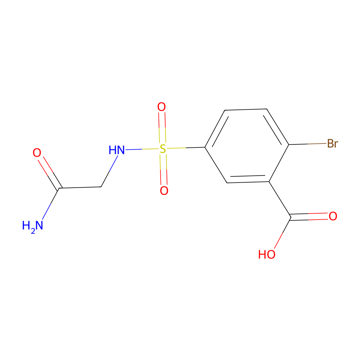 2-Bromo-5-[(carbamoylmethyl)sulfamoyl]benzoic acid molecular structure, CAS 848290-15-3