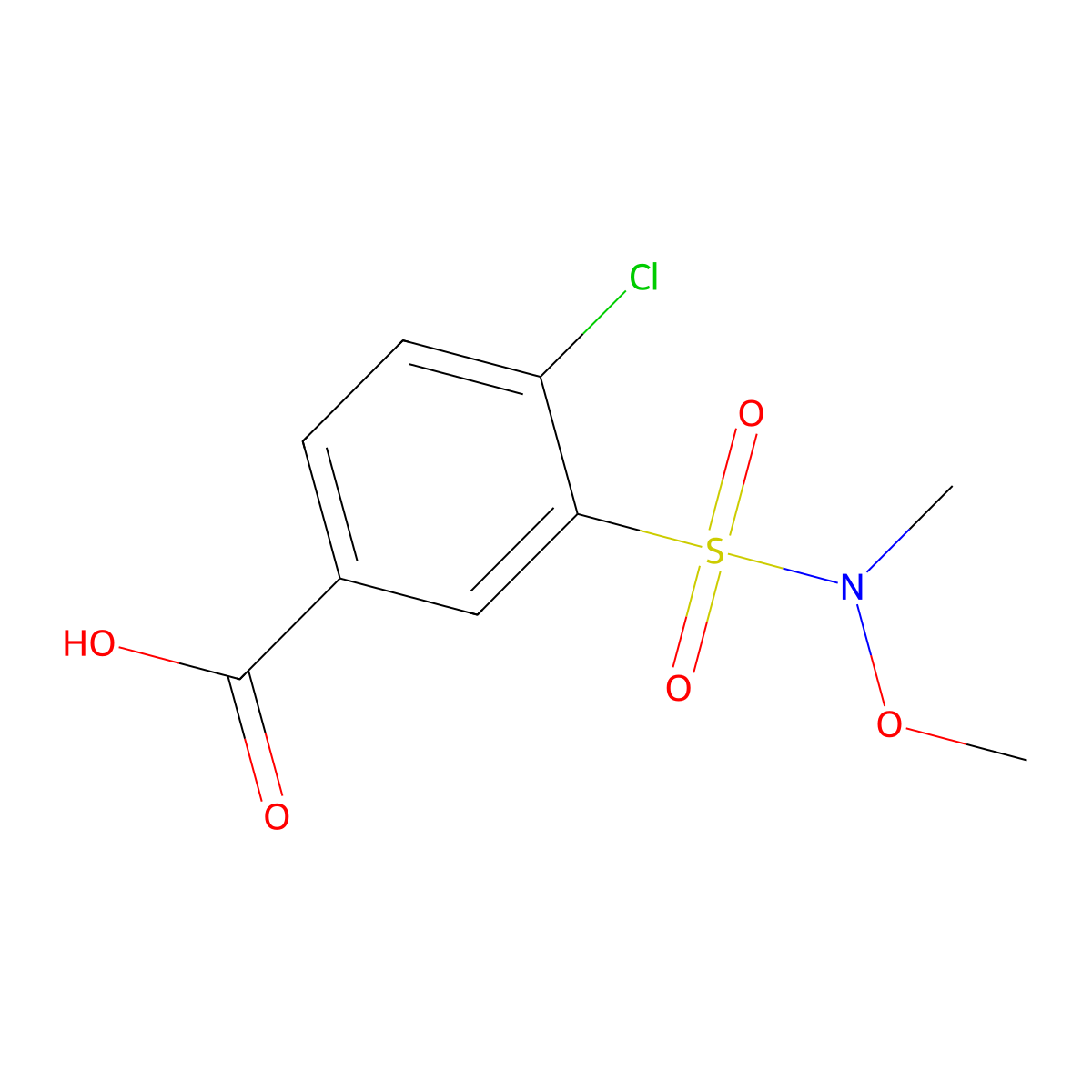 4-Chloro-3-(methoxy(methyl)sulfamoyl)benzoic acid molecular structure, CAS 848290-18-6