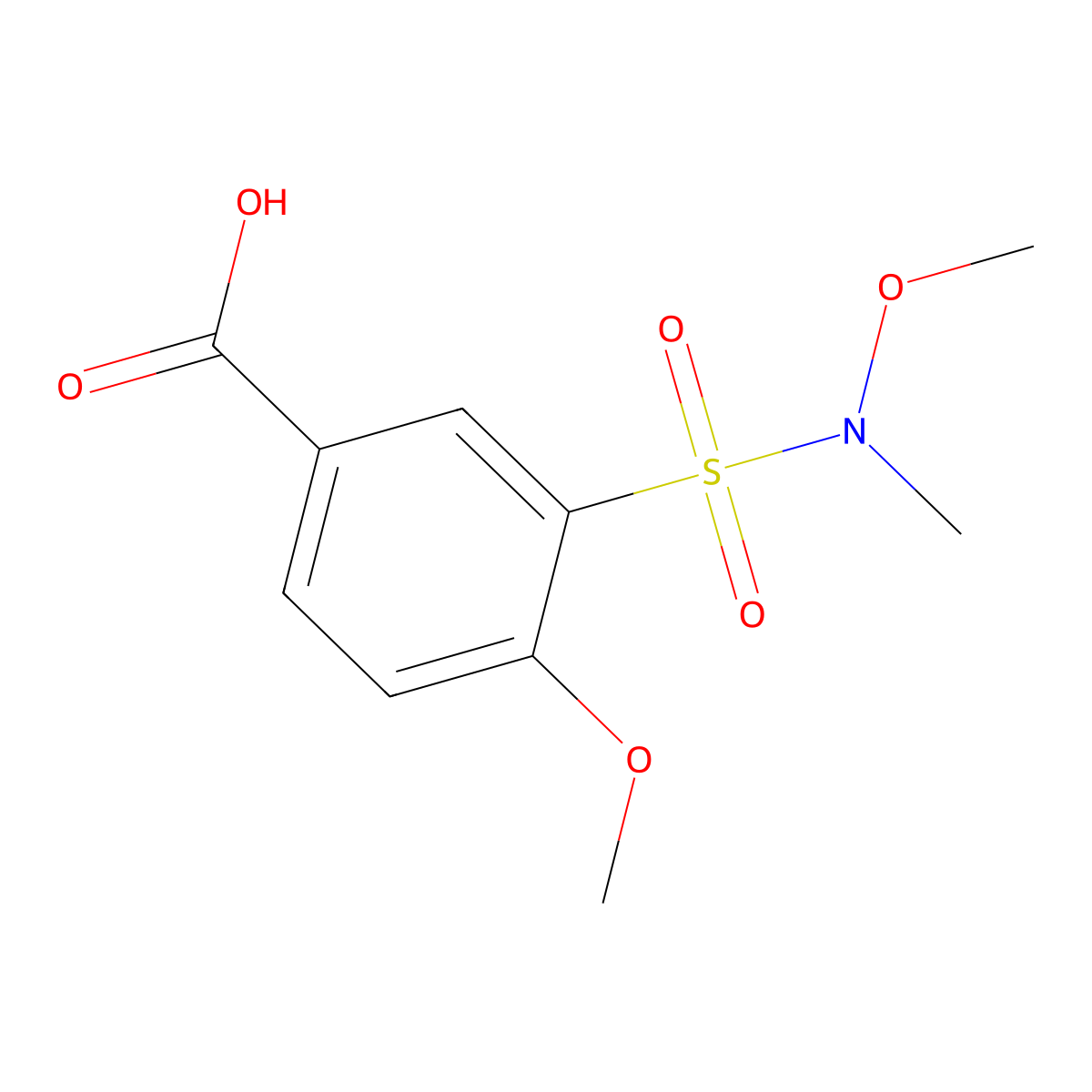4-Methoxy-3-[methoxy(methyl)sulfamoyl]benzoic acid molecular structure, CAS 848290-19-7