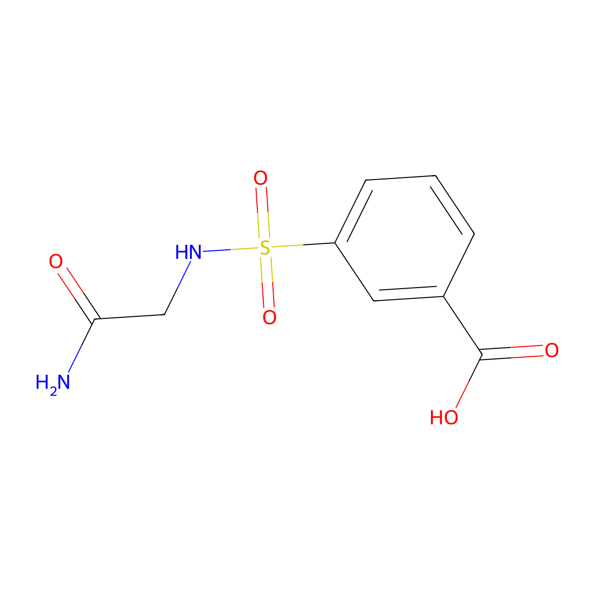 3-[(Carbamoylmethyl)sulfamoyl]benzoic acid molecular structure, CAS 848290-20-0