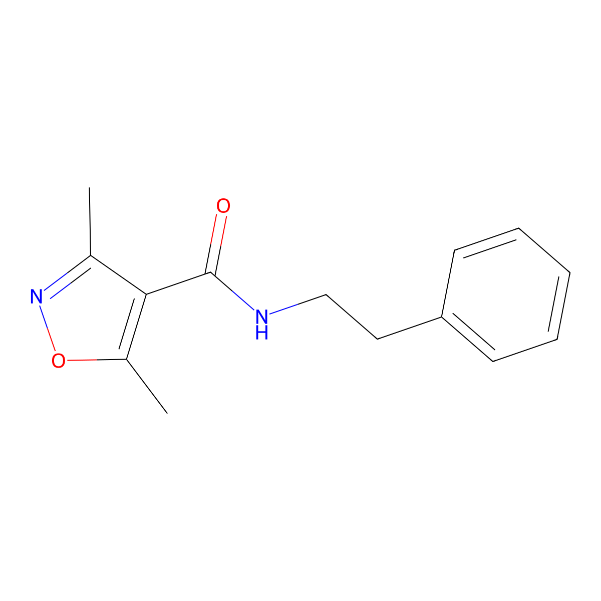 3,5-dimethyl-N-(2-phenylethyl)-1,2-oxazole-4-carboxamide molecular structure, CAS 848291-56-5