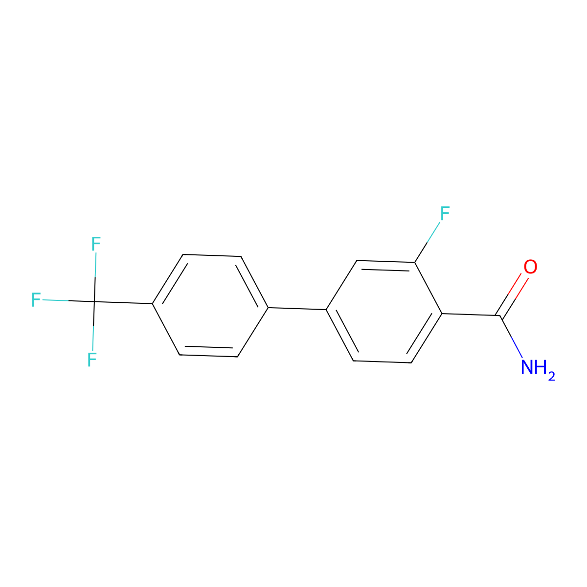 3-Fluoro-4'-(trifluoromethyl)biphenyl-4-carboxylic acid amide molecular structure, CAS 848302-80-7