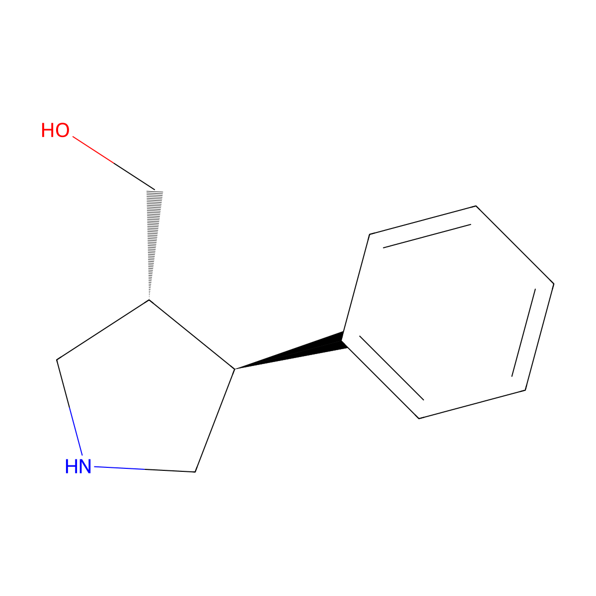 ((3R,4S)-4-Phenylpyrrolidin-3-YL)methanol molecular structure, CAS 848307-24-4