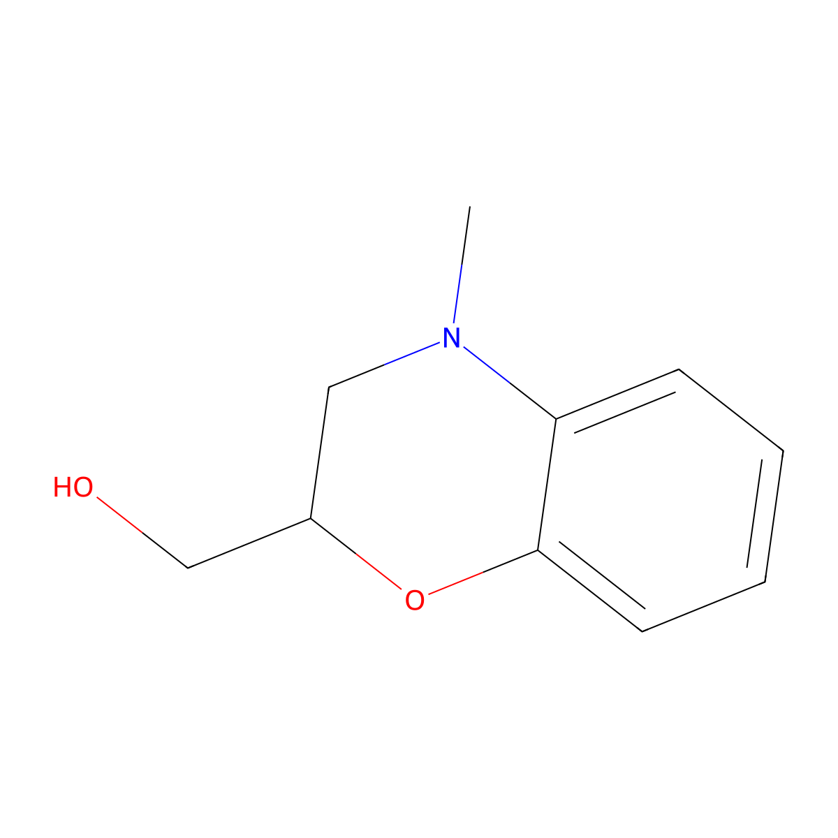 (4-methyl-3,4-dihydro-2H-1,4-benzoxazin-2-yl)methanol molecular structure, CAS 84831-43-6