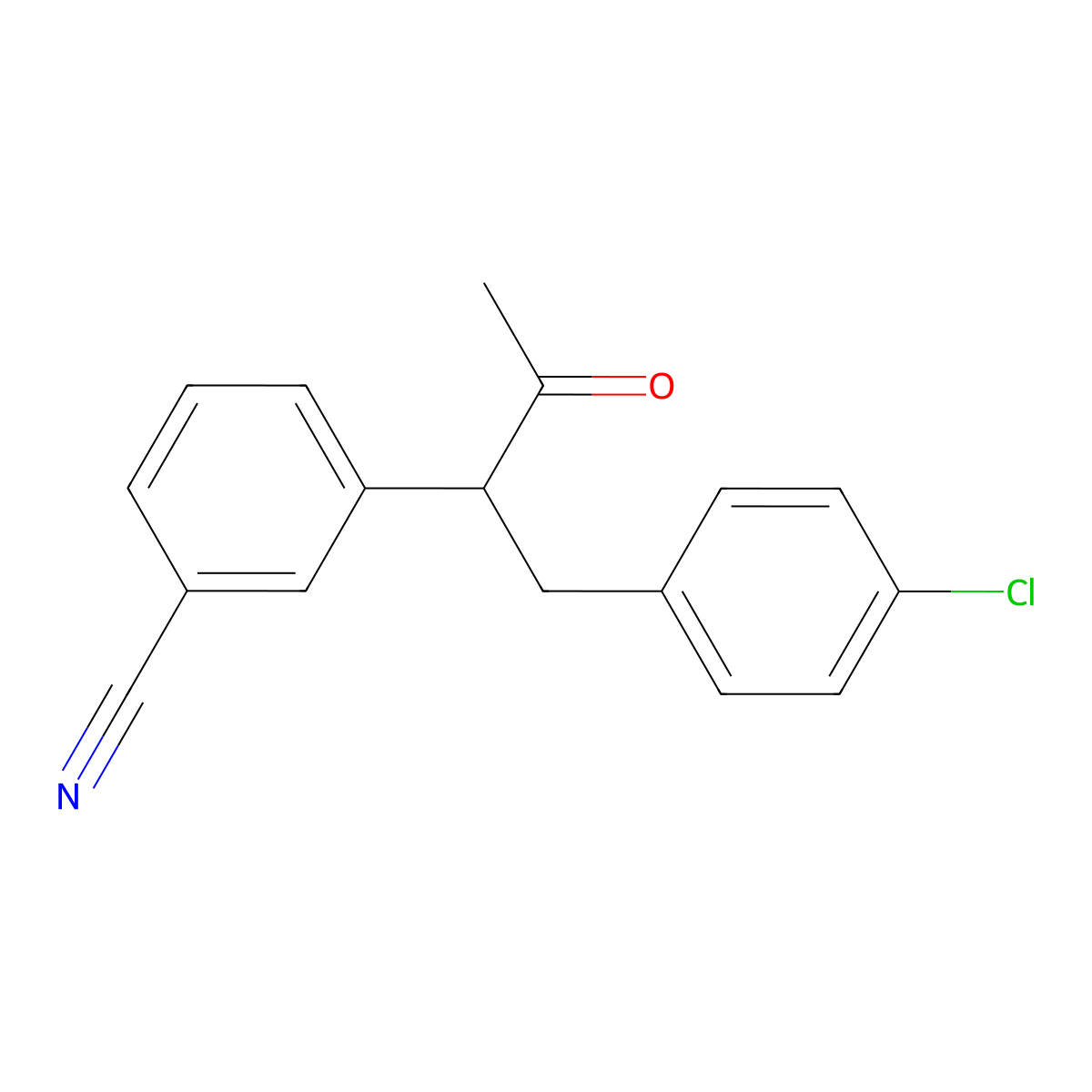 3-(1-(4-Chlorophenyl)-3-oxobutan-2-yl)benzonitrile molecular structure, CAS 848311-03-5