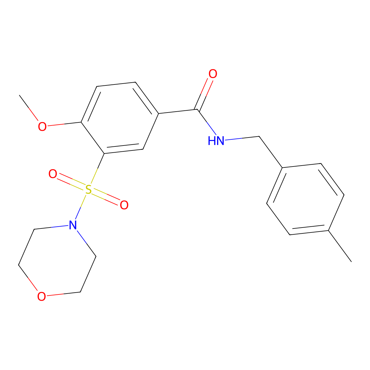 4-methoxy-N-(4-methylbenzyl)-3-(morpholin-4-ylsulfonyl)benzamide molecular structure, CAS 848312-15-2