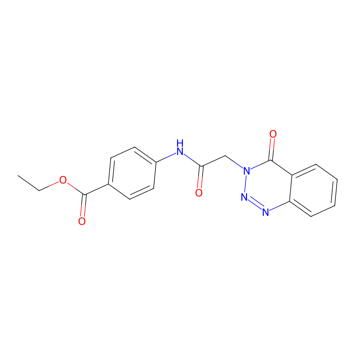 ethyl 4-{[(4-oxo-1,2,3-benzotriazin-3(4H)-yl)acetyl]amino}benzoate molecular structure, CAS 848313-47-3