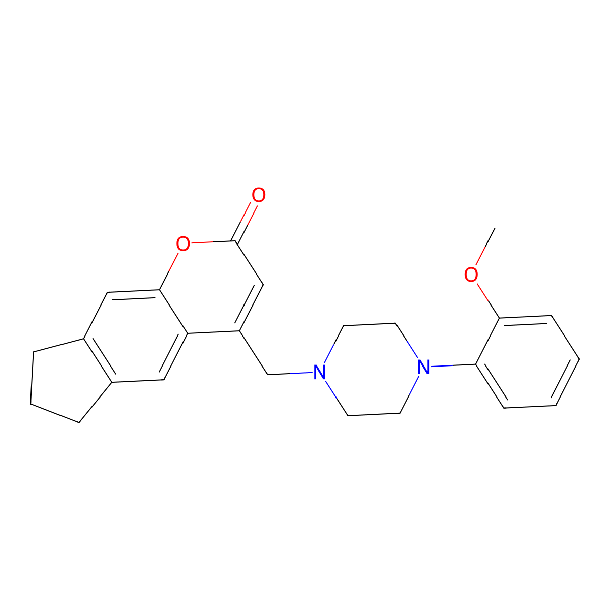 4-((4-(2-methoxyphenyl)piperazin-1-yl)methyl)-7,8-dihydrocyclopenta[g]chromen-2(6H)-one molecular structure, CAS 848314-45-4